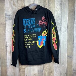 Rod Wave Size Small Long Sleeve Drawstring Hoodie Hate it Or Love It Ble…